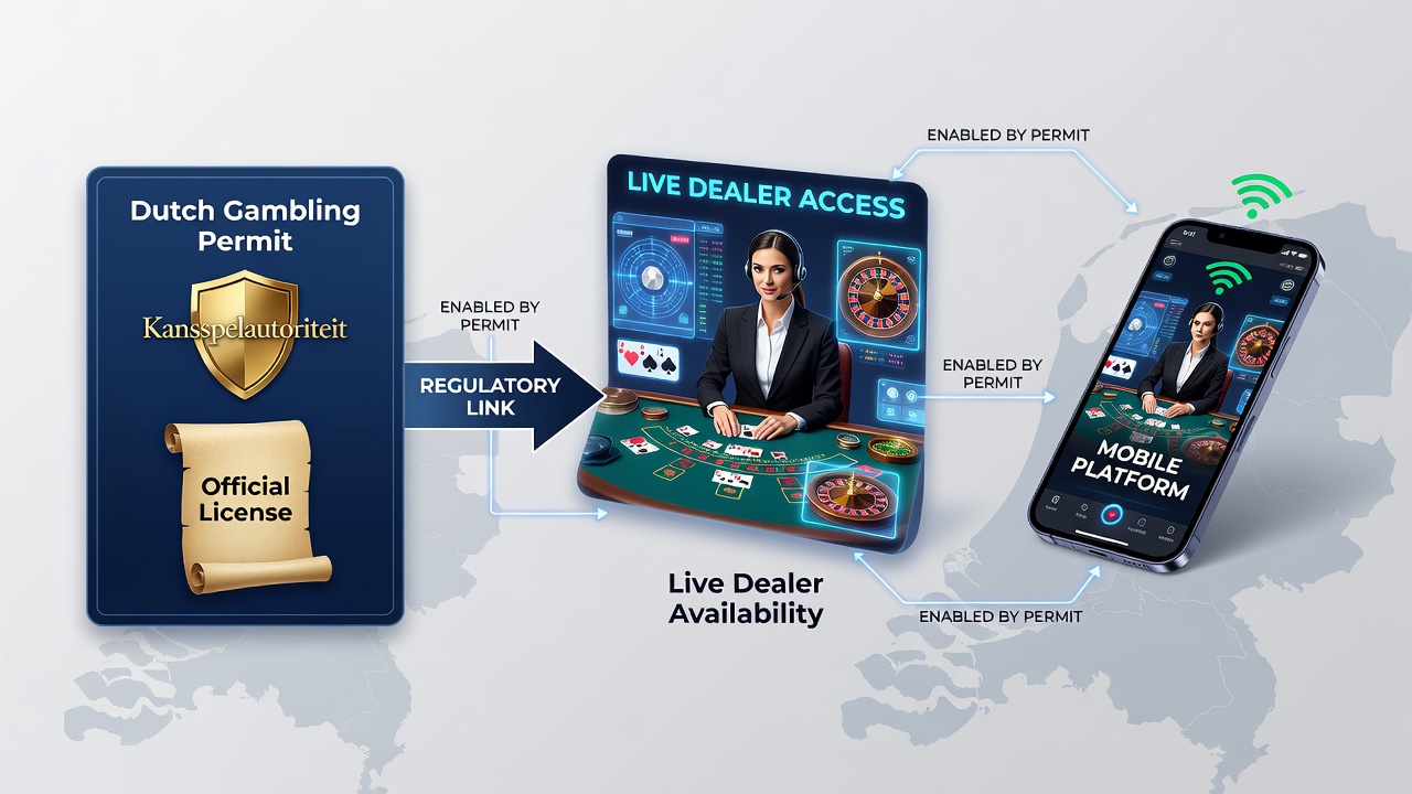 Grafiek van mobiele live dealer groei onder Nederlandse licenties